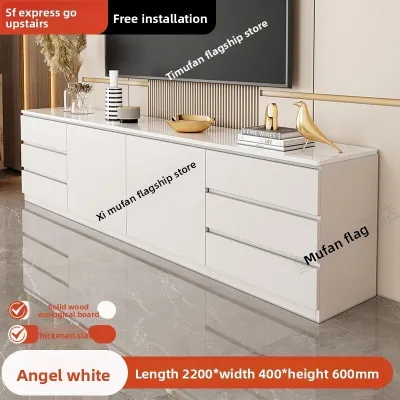 Solid Wood Rock Panel Tv Console Cabinet Integrated Tv Console Living Room Home Use Height Tv Cabinet