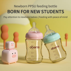 Oberni Feeding Bottle Wide Neck Baby Bottle Newborn PPSU Botol Susu Milk Bottle Anti-Fall and Anti-Choke No BPA 0-6 Months 150ml/180ml