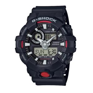 CASIO ORIGINAL - CASIO G-Shock GA - GA-700-1ADR - MEN - Black Red - Strap Resin - Jam dunia JD17 # Jam Tangan Pria Cowok Anti Air G SHOCK GSHOCK GSHOK SOK DIGITAL Analog + CASIO GA 700 1A GA-700 700 GA700 GA-700-1A $ WR2 STR BS7 HT7