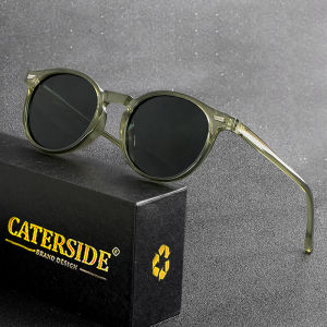 CATERSIDE Kính râm tròn phân cực cổ điển Nam TR90 / Acetate Kính chống nắng cổ điển Phụ nữ Punk Lái xe Du lịch Lunette De Soleil2026