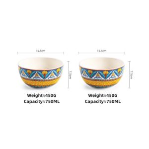 OMK Bát gốm men dưới lớp phong cách mỹ dòng Havana 350ML và 750ML