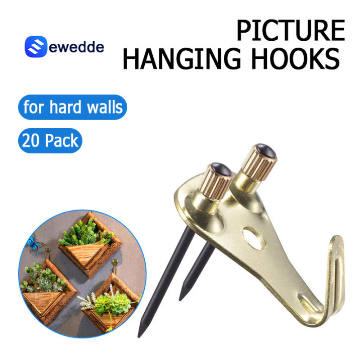 20 Pack 50 Lbs Picture Frame Hangers Hooks with Nails, Heavy