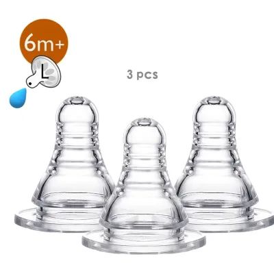 3pcs Baby Bottle Peristaltic Nipple Replacement for Pigeon Slim Neck Bottle Soft Teats Pacifier