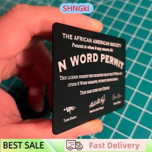 SHNGki N Word Permit Gag Novelty Parody Card For Social Commentary Funny Satirical Prank Gift For Friends Colleagues And Family