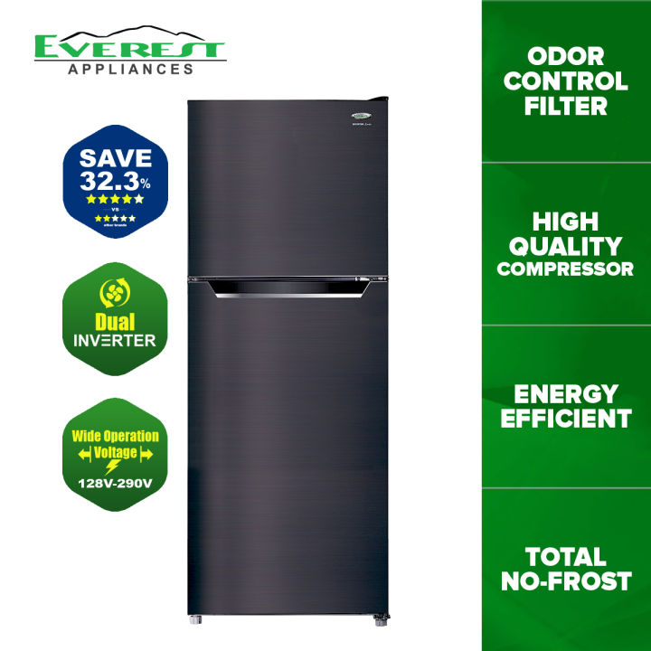 EVEREST Refrigerator Inverter, No Frost, Two Door Refrigerator 7.8 cu ...