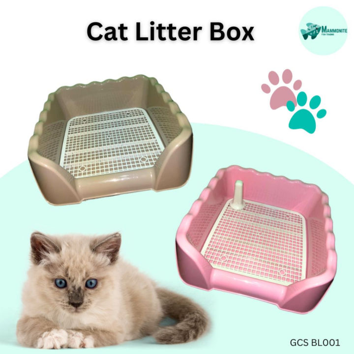 GCS BL001 Elevated Cat Litter Box S/42 x 43 x 15 CM, M/42 x 45 x 16 CM,  L/52 x 45 x 16 CM, Lrg/52 x 45 x 16 CM Easy Clean Pet Toilet Lazada PH