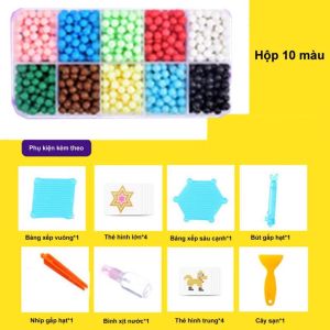 Bộ Đồ chơi xếp hình hạt đậu dính nước thần kỳ _ Đồ chơi trí tuệ giáo dục an toàn cho bé