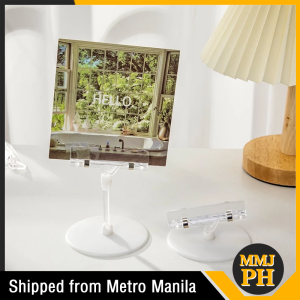 5pcs Transparent Photo Clip Rotatable Desktop Message Notes Schedule Clips Postcard Holder