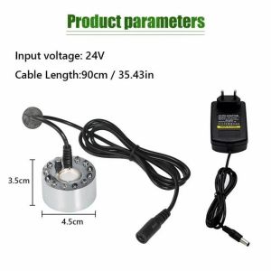 12LED 36mm 24V Mist Maker Fogger Water Fountain Pond Air Humidifier Purifier Indoor Outdoor Garden