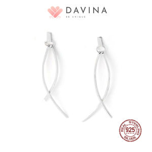 DAVINA Ladies Hanabi Earrings Gold Color Sterling Silver 925 - Anting Wanita Perak S925 Panjang