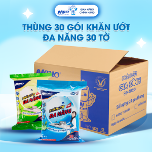 Thùng 30 gói khăn ướt lau bếp đa năng khăn ướt đa năng vệ sinh bếp núc nhà cửa vật dụng an toàn cho da tay thương hiệu Nano -  Nano Tissue Official