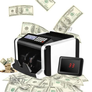 Automatic Money Counter with Detector Money Bill Counter Machine Original Electronic Multi Currency UV/MG Money Detector Counting Machine LED Display Upgrade Accumulated Amount Money Counter FOR ALL NEW BILLS