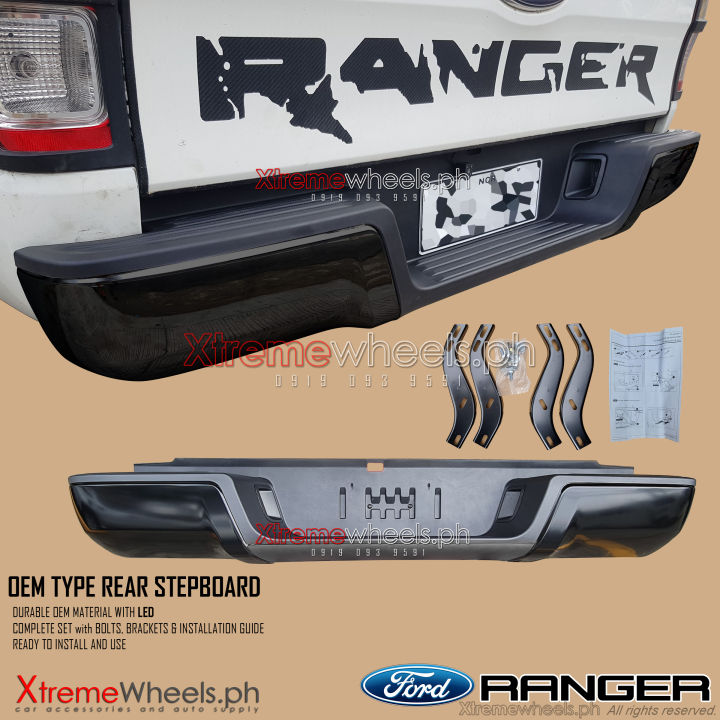 Howar Board R Ranger Ford Ranger XLT FX4 XLS WILDTRAK 2012 to 2022 Black Rear stepboard ...