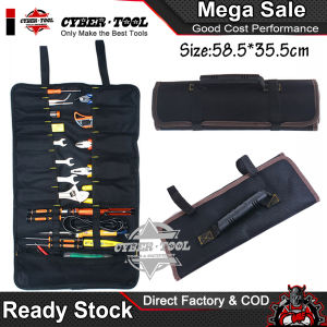 Multifunction Practical Canvas Reel Tool Kit Electrician Roll Storage Tools Bag(58.5cmx35.5cm )