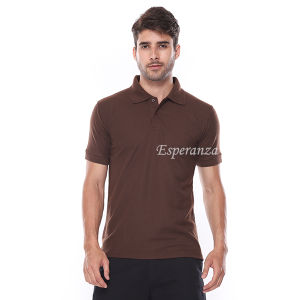 Polo Shirt Polos Lengan Pendek Esperanza - Warna Coklat Gelap