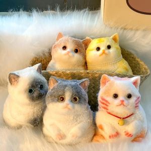 INNEWIN Big Squishy Relief Squeeze Cat Toys Silicone Cute Cat Squishy Fidget Relief Stress Toy Portable Anxiety Relaxation Cat Soft Squeeze Toys for Adults Kids
