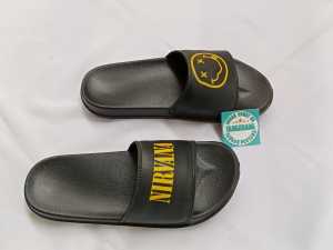 Sandal Selop NIRVANA Pria Wanita / Sandal Grunge / Sandal Flip Flop / Sandal Slip On