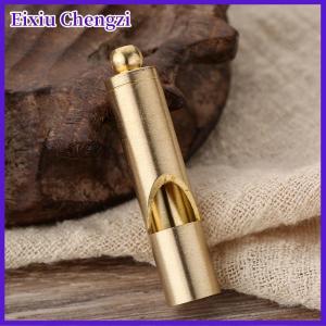 Eixiu Mini không thấm nước Pocket công cụ tinh khiết Brass handmade mặt dây chuyền thiết bị Survival Còi trọng tài whisle Keychain Brass còi