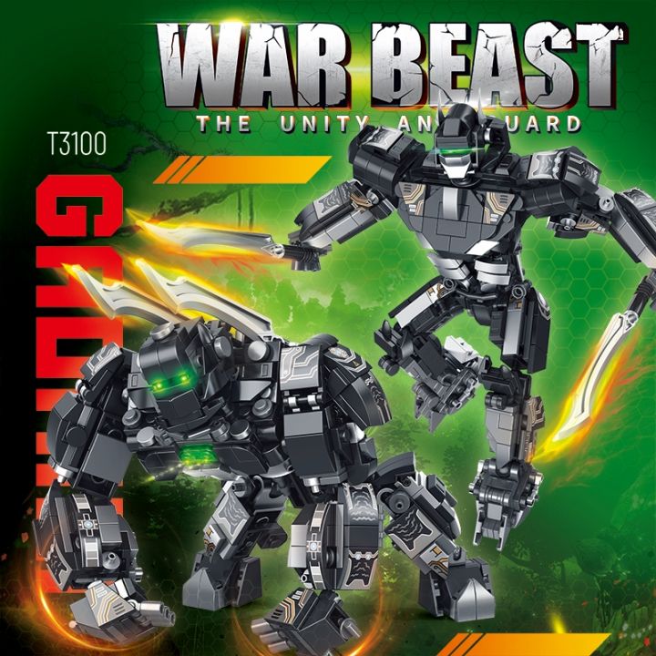 Building Blocks Mech Robot Toy Armored Monster 2 in 1 Big Size 3D DIY ...