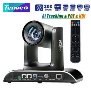 Tenveo NDI PTZ Camera VHD620A-NDI AI Auto Tracking HD 1080P 60fps ptz conference camera with USB HDMI SDI LAN POE Output IP Live streaming 20x Zoom Conferencing Camera for conference Meeting Healthcare remote consultation