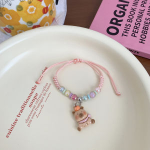 【♡Lovely girls house♡】Cartoon Capybara Woven Rope Bracelet Handmade Hand Rope Couple Bracelet Best Gifts