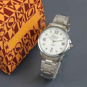 Box Exclusive Jam Tangan Bonia Romawi Permata VA-845OR / Jam Tangan Fashion Wanita Tali Rantai Diameter 34 cm