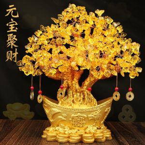 Thỏi Vàng Tài Lộc May Mắn Cây Kim Tiền Trang Trí Nhà Cửa Cây Tài Lộc Mừng Khai Trương