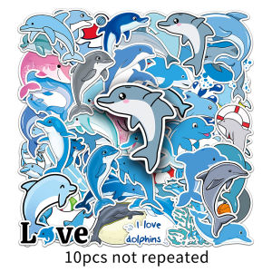 50PCS Sea Animal Cartoon Whale Sticker Pack Children Decorative Creative Gift Vinyl Waterproof Sticker