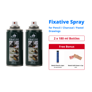 Kuelox Fixative Spray 2 Pack 180ml Acid-Free for Sketching Non-Yellowing