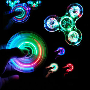 Glow In The Dark Luminous LED Light Spinner Hand Top Spinners Mute Smooth Bearing Light EDC Figet Spiner Finger Stress Relief Fidget Toys Bay Blade Toy