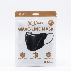X CARE 3-Ply Face Mask UV Protection Eye-Corner Shield Breathable with Nose Wire Meltblown Filter