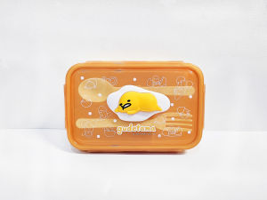 กล่องอาหารฝาล็อค พร้อมชุดช้อนส้อม กูเดทามะ Gudetama 3D