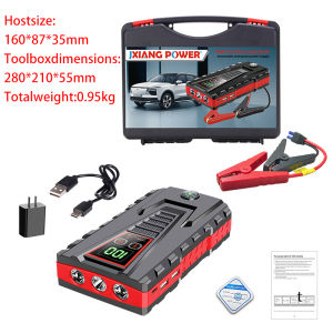 CHNK【LOCAL SHIP】Japan Imported 99800mAh Portable Car Jump Starter Pack Booster Charger Battery Power Bank Black Multi-Function 12V Diesel Engine Gasoline Engine Motor Jump Starter Vehicle Portable Charger