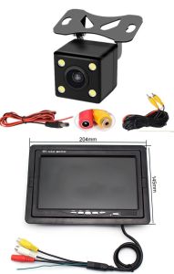 Combo Màn Hình 7 inch + Camera Lùi 4 mắt led Vuông 12V ( giá 1 bộ màn hinh + camera lùi )