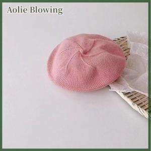 Aolie Fashion Cute Baby Knitted Beret Hat Solid Color Childrens Warm Hats Autumn Winter Cap For Kids Outdoor Bonnet Accessories Gift