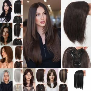 Hair Extension Hair Toppers Wigs with Bangs Clip In Middle Part Fringe Hair Pieces Top Hair Bangs Clourse Synthetic Hair Bangs for Women