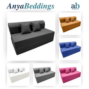 Family / Queen Sofabed Full Cover with Long Zipper 3 Folds Curved Head - Plain Color
