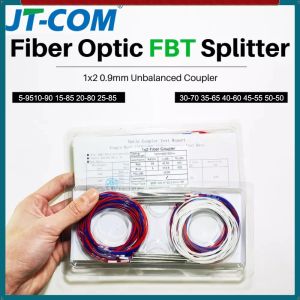 10Pcs Optical Coupler FBT Splitter ไม่มีตัวเชื่อมต่อ1X2 Fiber Coupler 95/5 90/10 85/15 80/20 75/25 70/30 PLC Splitter