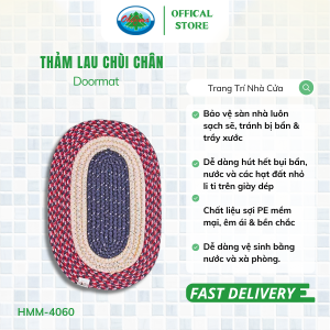 Thảm Lau Chùi Chân Thấm Nước Phong Cách Ý Ohiama Doormat HMM-4060 Chính Hãng (Giao Màu Ngẫu Nhiên)