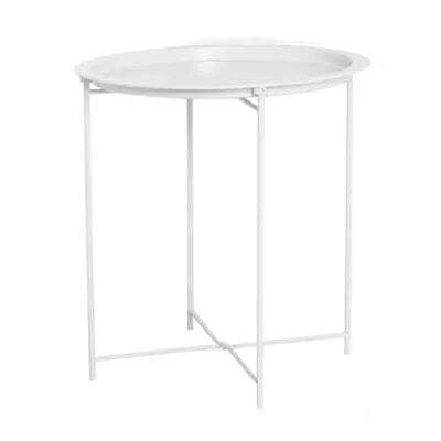ROUND TABLE(Black/White)- Simple Coffee Tea Table Living Room Patio Garden Balcony Side Tray Table Decorative Indoor Outdoor Furniture