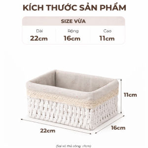 Giỏ Đựng Đồ Lót Vải Hoa Cúc ANKAN – Giỏ Đan Sợi Giấy Decor Bàn Trang Điểm Kệ Tủ Nhiều Kích Cỡ