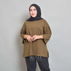 Baju Oversized Basic Wanita Jumbo Lengan 7/8 / Atasan Casual Wanita