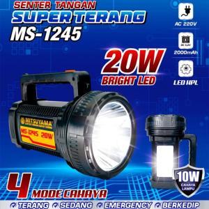 MS-1245 SENTER TANGAN SUPER TERANG 20W 4MODE CAHAYA SENTER MITSUYAMA