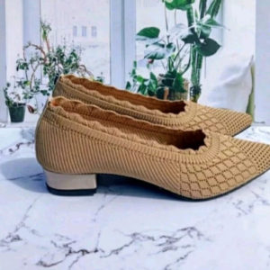 Sepatu balet Rajut Import wanita dengan hak setinggi 2 cm 100% or
