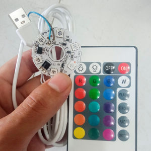 Chip LED 5V 6LED đổi màu có remote kèm dây nguồn USB