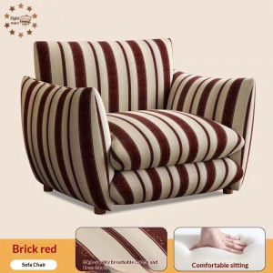 Recliner Sofa Chair Lounge Chair Single-Seater Sofa Living Room Sofa Balcony Lounge Chair Stripe Sofa