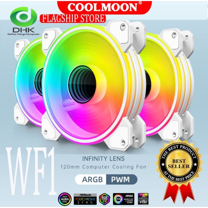 Fan coolmoon WF1 Infinity Lens 5v 3Pin ARGB Pwm 12Cm | Lazada Indonesia
