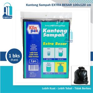 Klinpak Plastik Kantong Sampah Extra Besar 100x120cm isi 5pcs