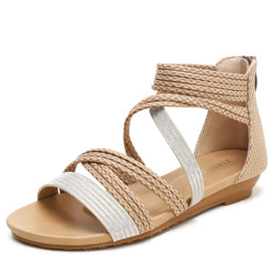 Stylish Plus Size Women's Sandals: High-Quality Low Heel Open Toe Shoes