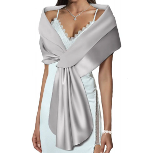 Comfortable Silk Lined Wedding Shawl Multifunctional Stylish Satins Shawl for Evening Event